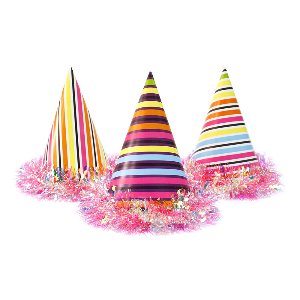 트윙클스트라이프고깔모자 10개 묶음 / 생일 파티 모자